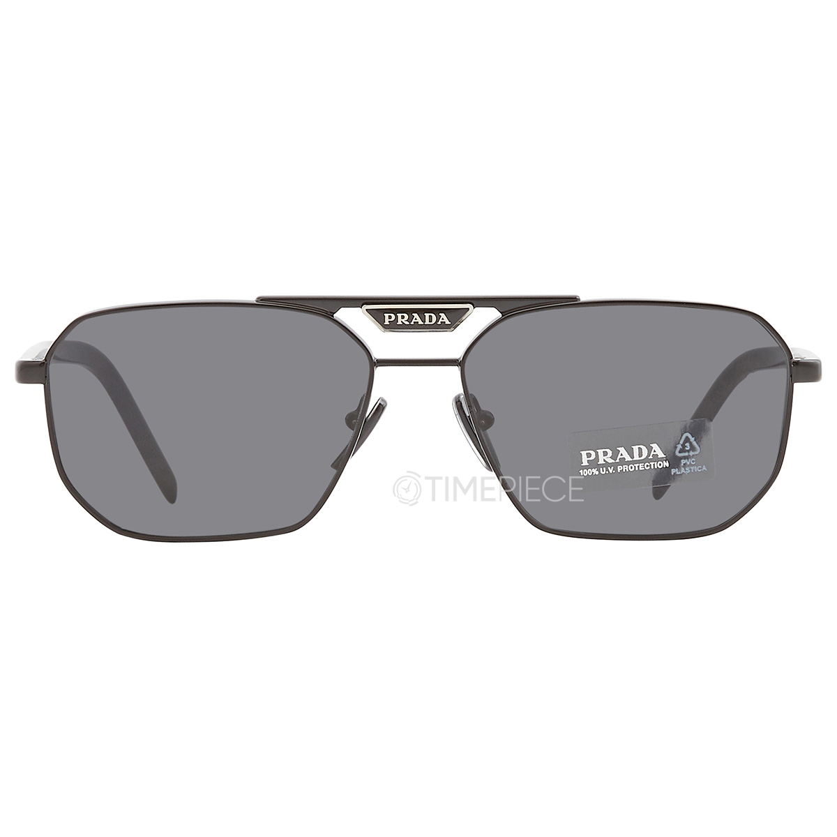 Prada Mens Black Rectangular Sunglasses PR 58YS 1AB5S0 57