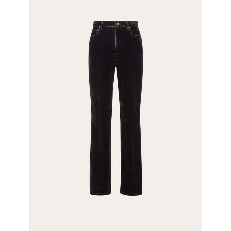 Ferragamo Black Straight Leg Trousers