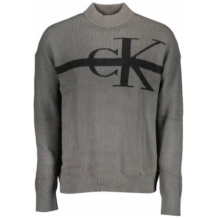 Calvin Klein Mens Grey CK Logo Regular Fit Sweater