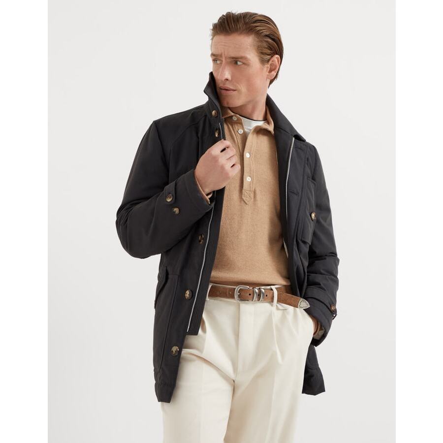 Brunello Cucinelli Mens Black Cotton Blend Casual Jacket