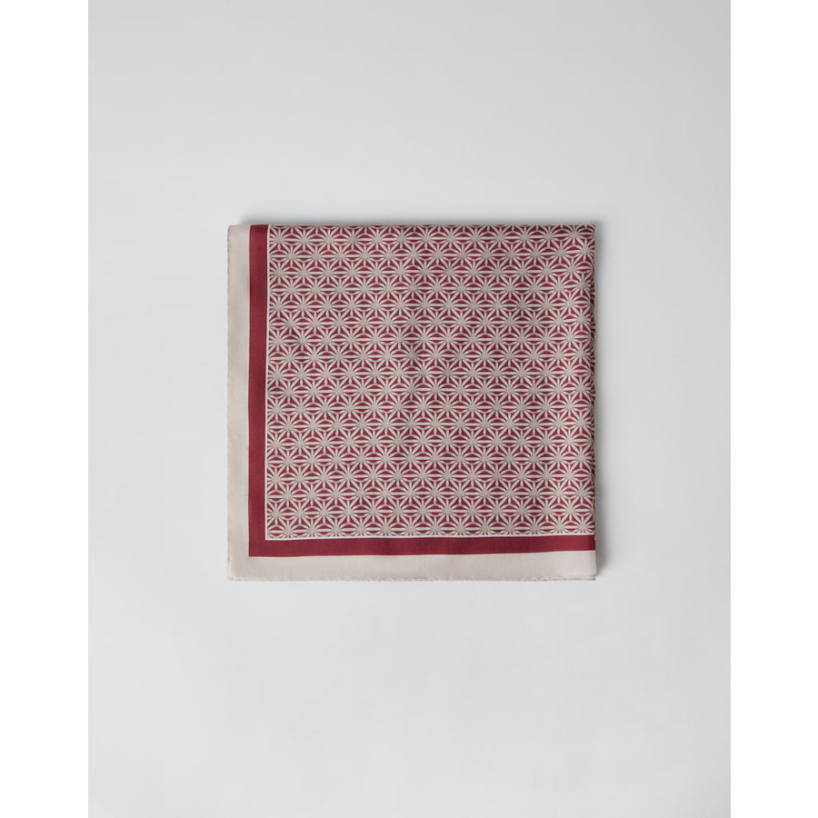 Brunello Cucinelli Womens Burgundy Patterned Silk Scarf