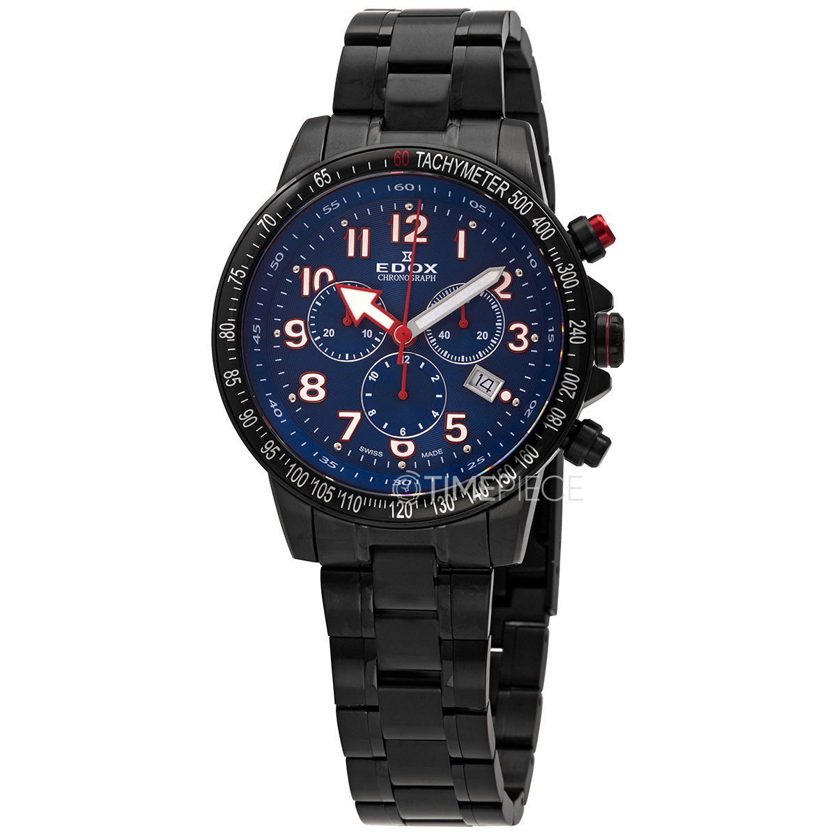 Edox Chronorally S Chronograph Quartz Blue Dial Mens Watch 10229