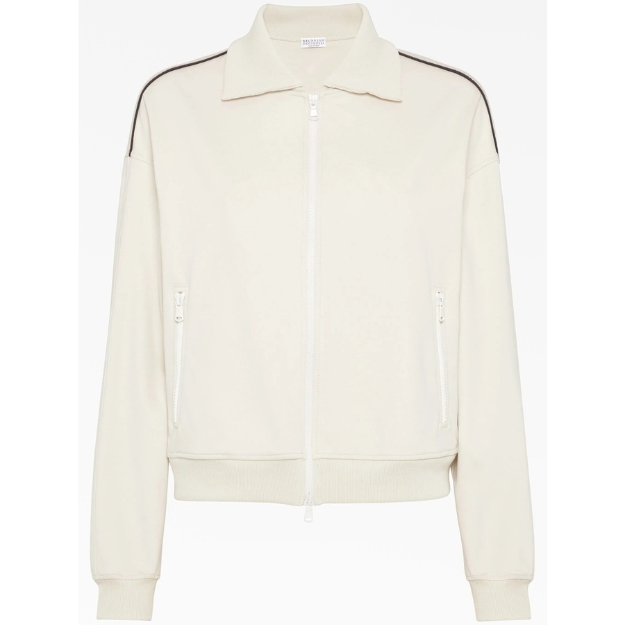 Brunello Cucinelli Wooff White Zip Jacket