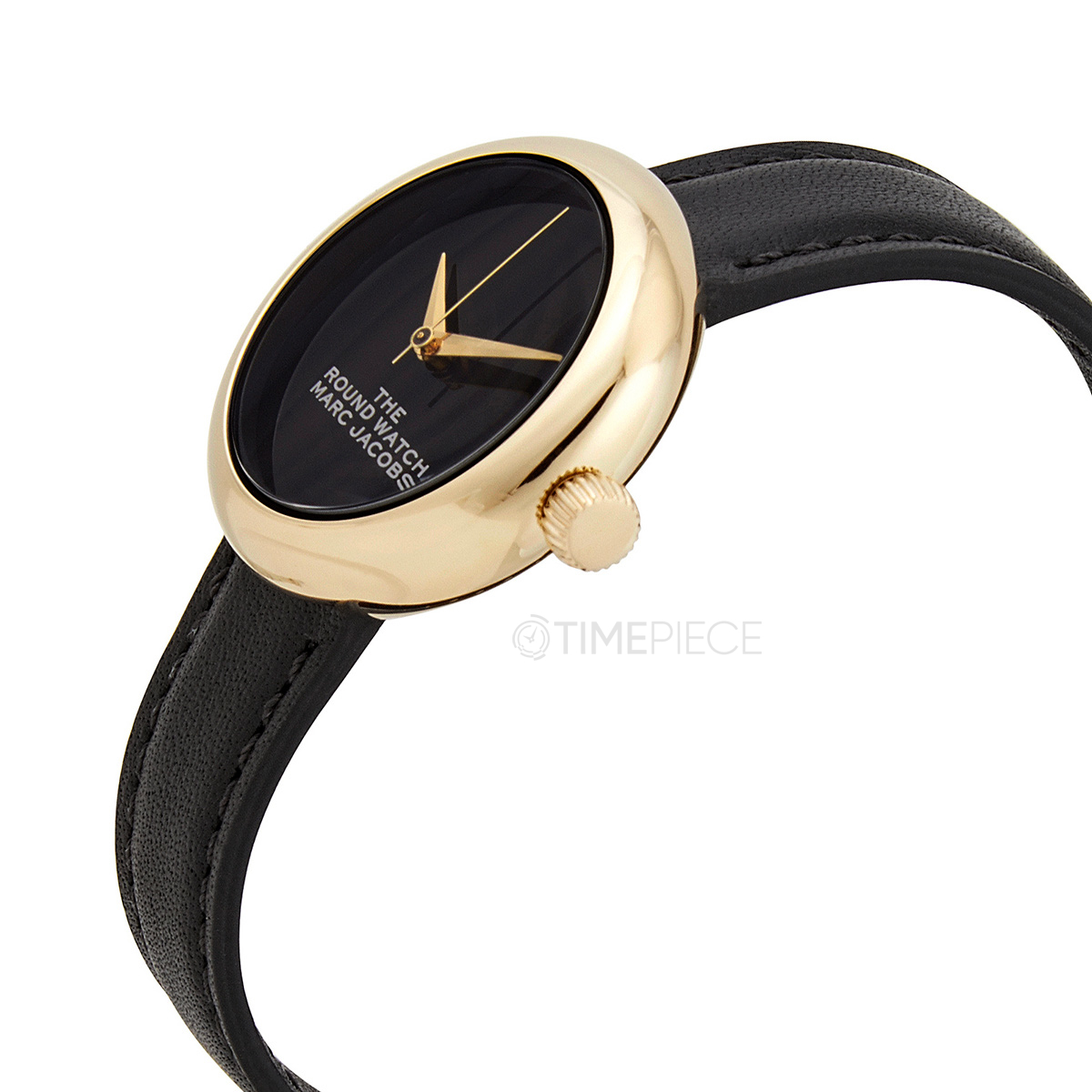 Buy the Designer Marc Jacobs Gold-Tone Leather Strap Black Dial Analog  Wristwatch