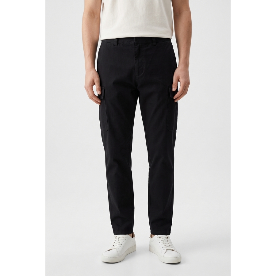 Brunello Cucinelli Black Cotton Cargo Trousers
