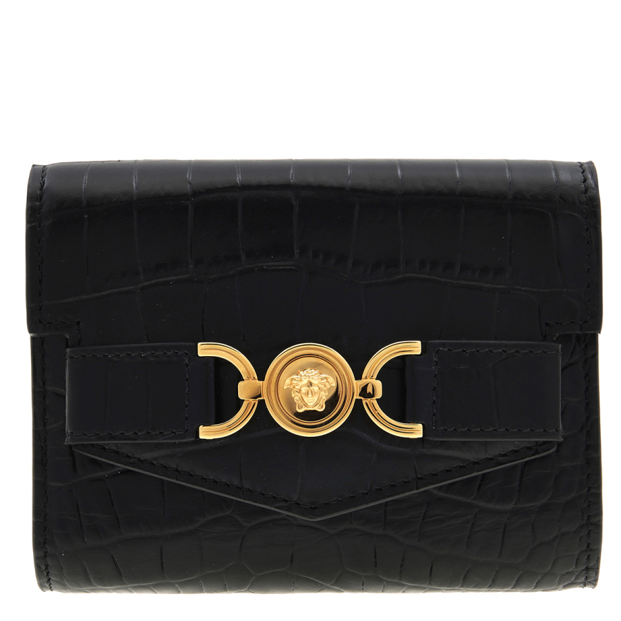Versace Croc-Effect Medusa '95 Trifold Wallet