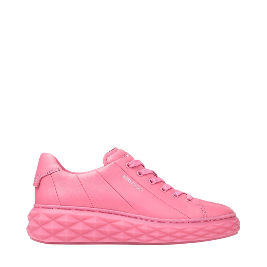 Jimmy Choo Diamond Light Maxi / F Candy Pink Nappa Leather Low-Top Trainers