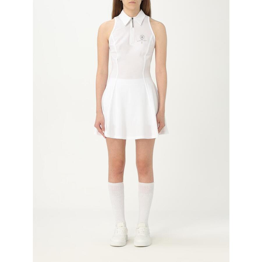 Brunello Cucinelli Wooptical White Zip Collar Dress