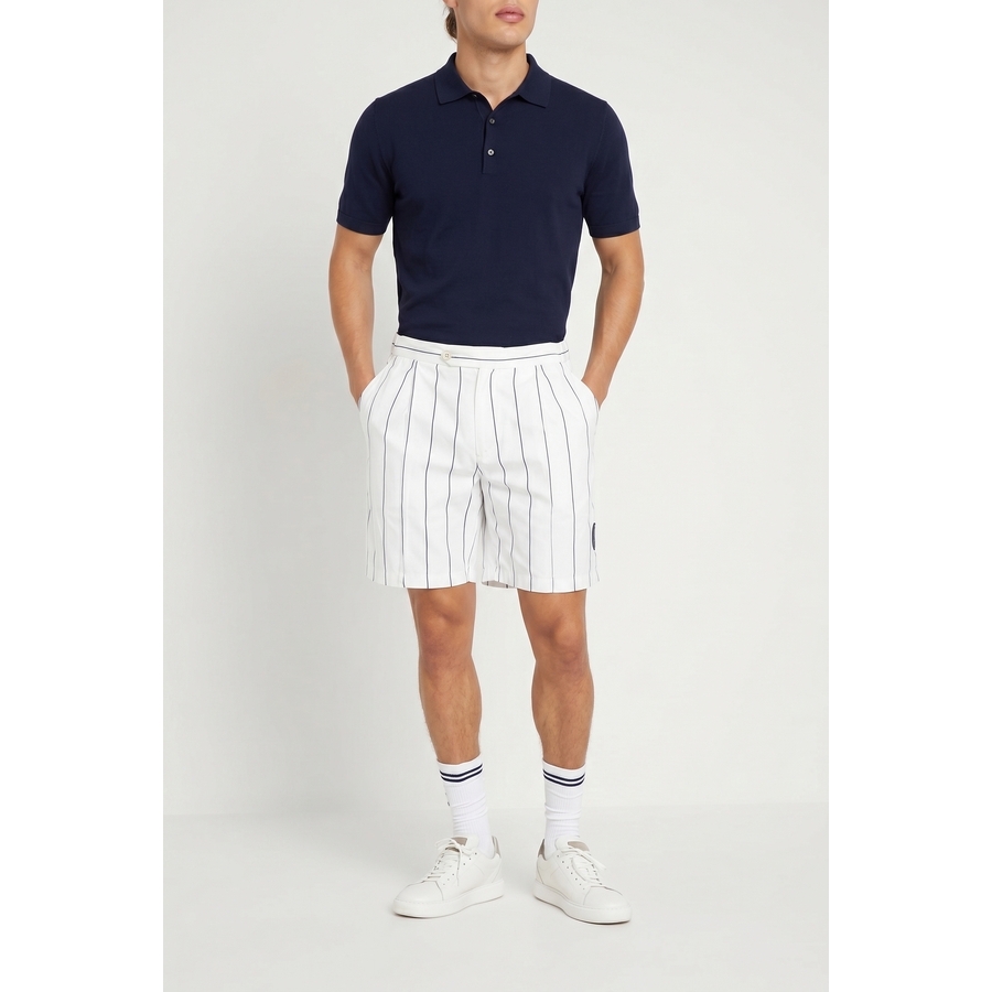 Brunello Cucinelli Striped Tailored Shorts — White