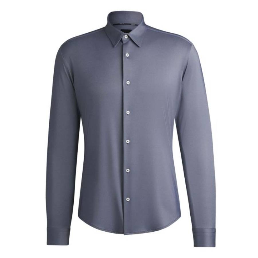 Hugo Boss Slim-Fit Shirt In Structured Performance-Stretch Fabric