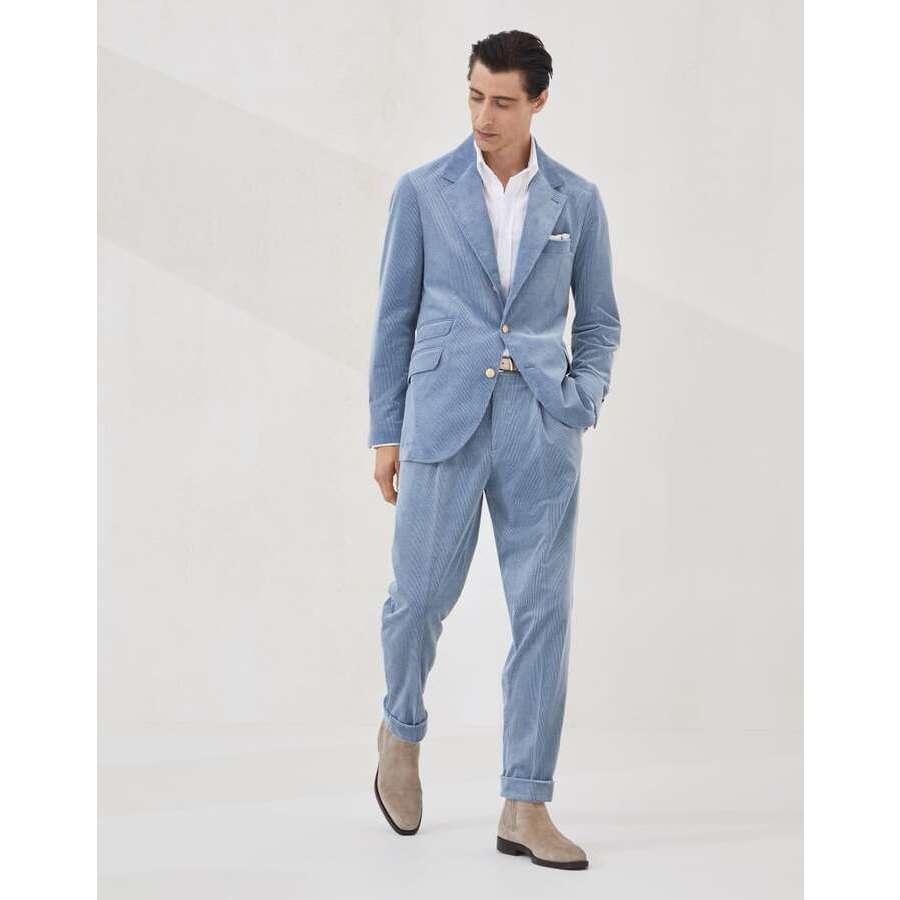 Brunello Cucinelli Men's Cloud Cotton Wool Blend Suit