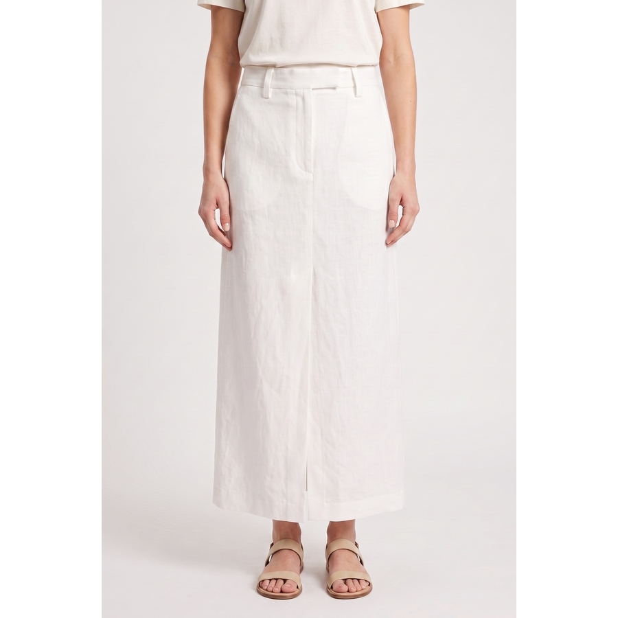 Brunello Cucinelli Women's Off White Linen Skirt
