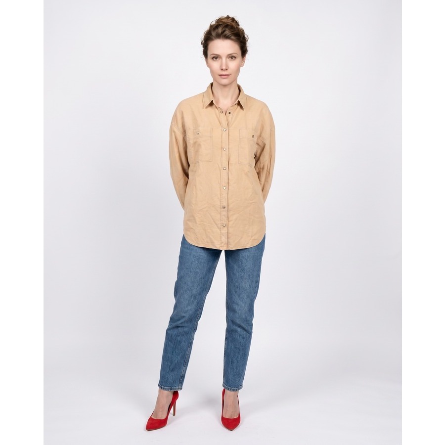 Brunello Cucinelli Women's Linen Blend Western Style Casual Shirt Nwt