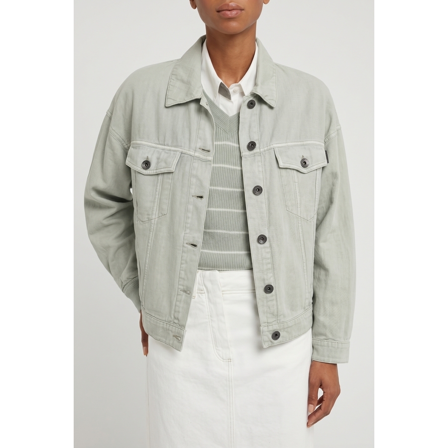 Brunello Cucinelli Wolight Green Linen Jacket