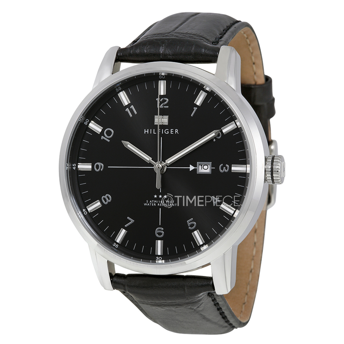 Tommy Hilfiger George Black Dial and Leather Strap Mens Watch 1710330