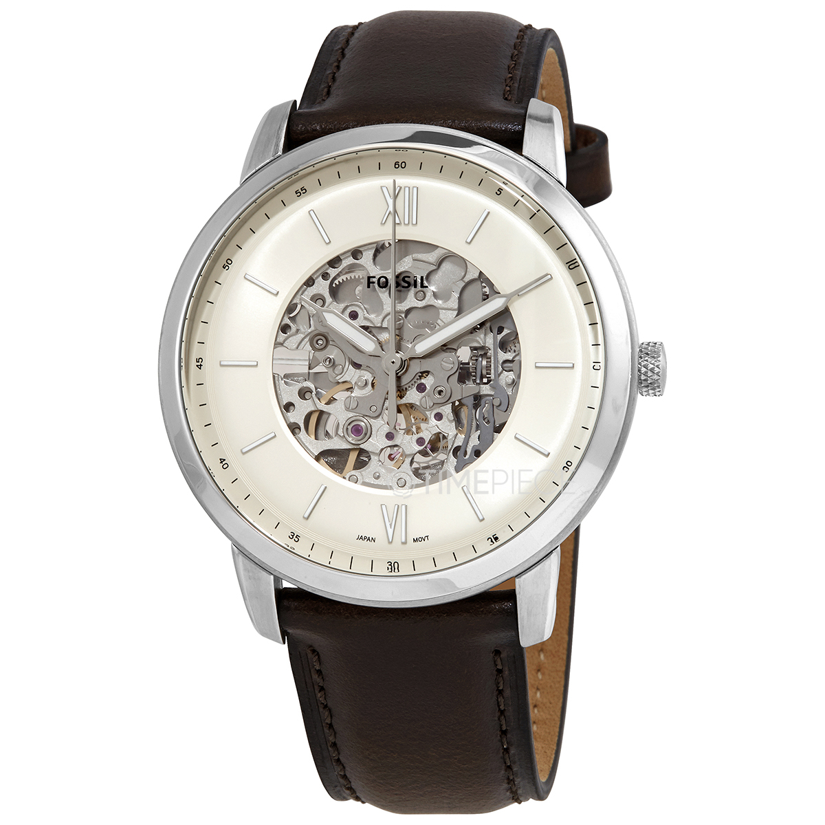 Fossil Neutra Automatic Cream Skeleton Dial Mens Watch ME3184