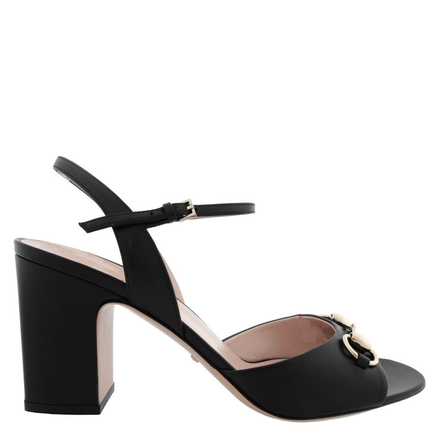 Gucci Horsebit Sandal In Black Leather
