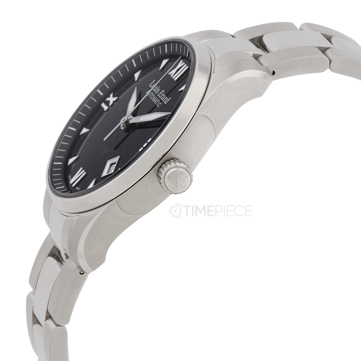 Louis Erard Men's 'Heritage' Grey/Black Dial Black Leather Strap