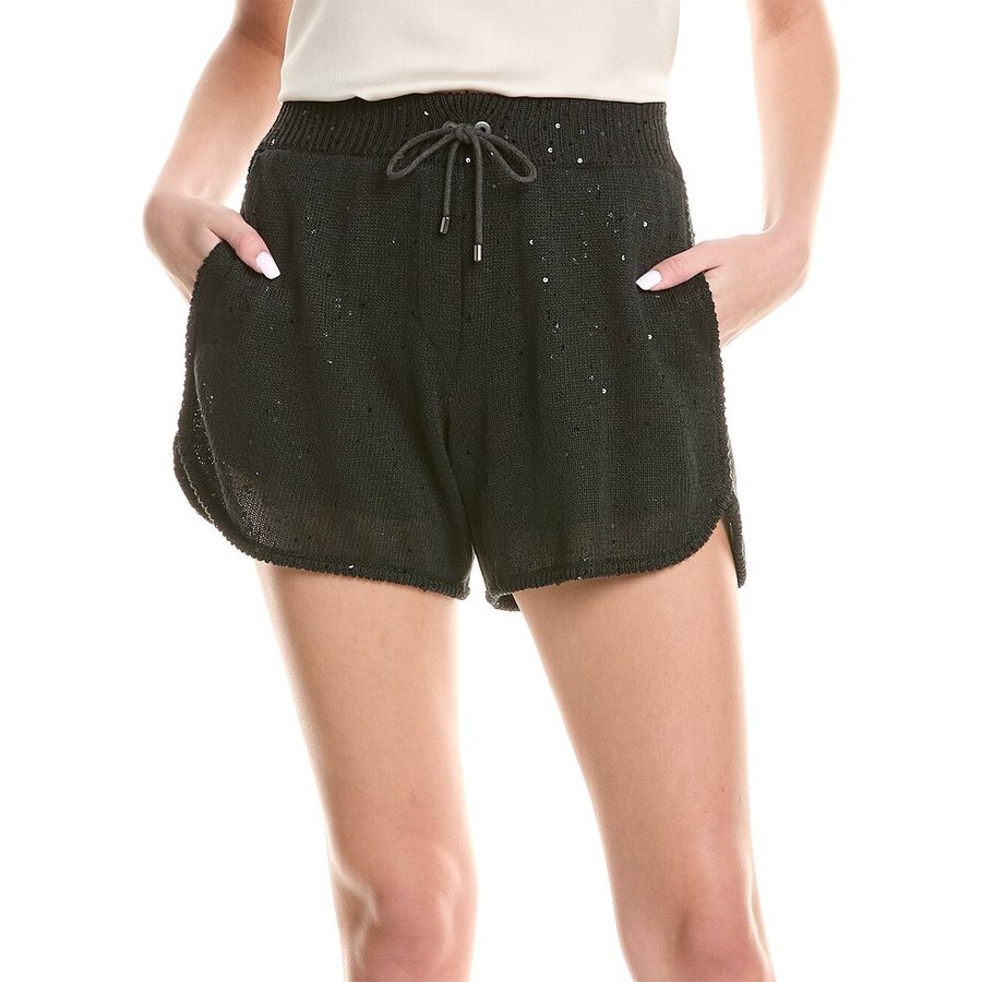 Brunello Cucinelli Black Knit Drawstring Shorts