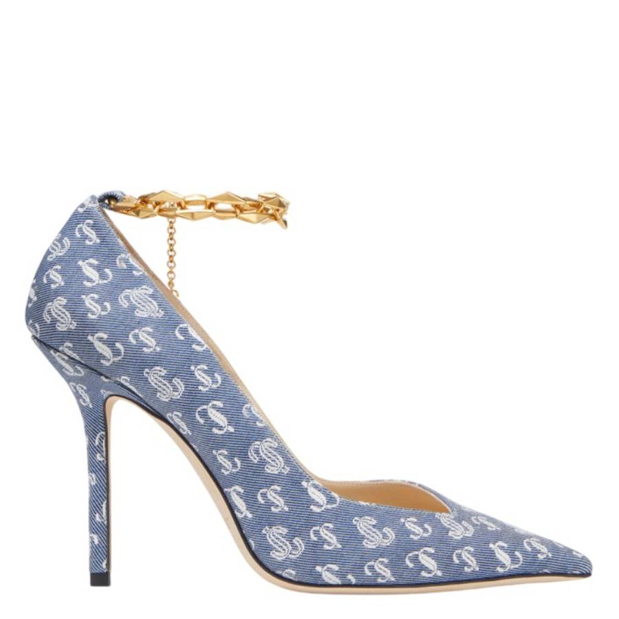 Jimmy Choo Diamond Talura 100 Denim Pumps
