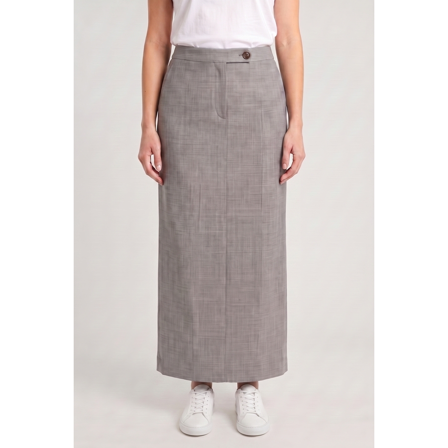 Brunello Cucinelli Wolight Grey Wool Pencil Skirt