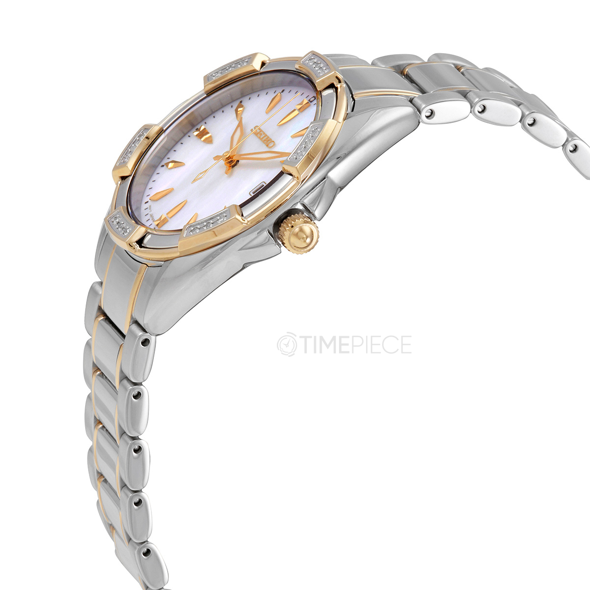 Seiko Classic Quartz Diamond Mother of Pearl Dial Ladies Watch SKK880