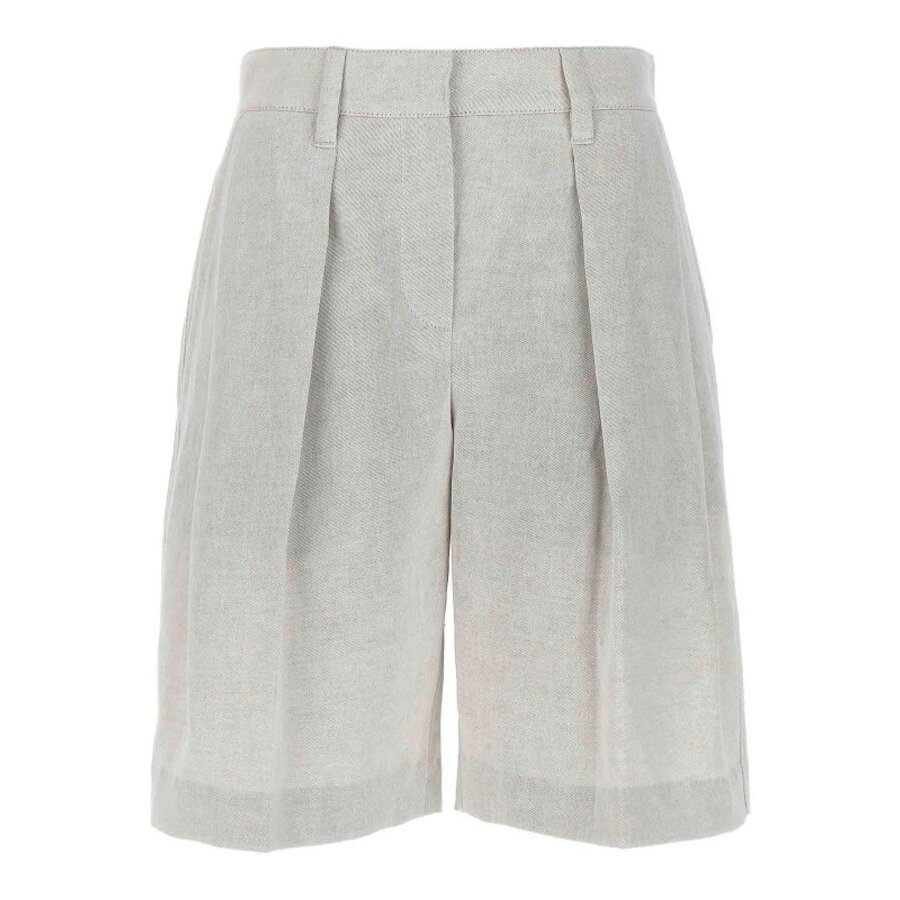 Brunello Cucinelli Wolight Beige Linen Blend Shorts