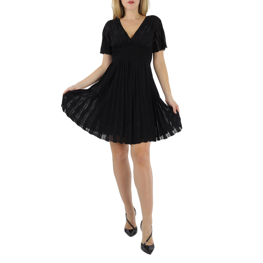 Roberto Cavalli Ladies Black Pleated Dress