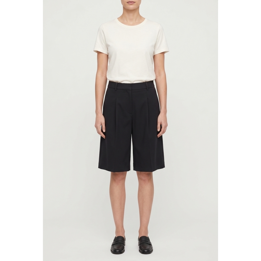 Brunello Cucinelli Black Tailored Culotte Shorts