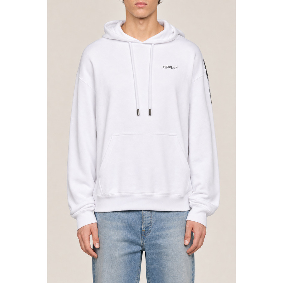 Off-White Mens White Cotton Hooded Sweater