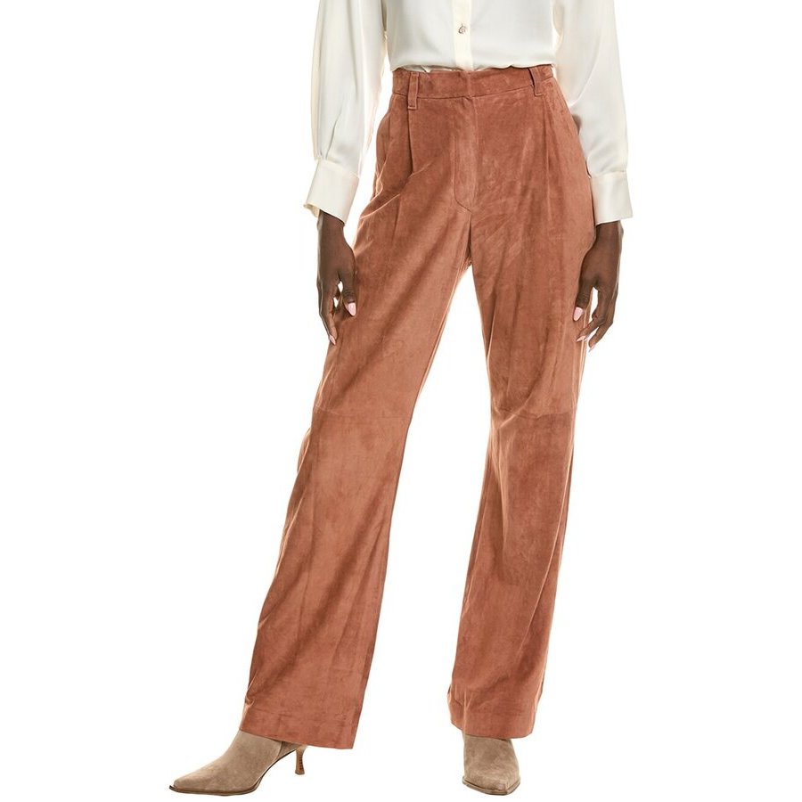 Brunello Cucinelli Leather Trousers — Brown