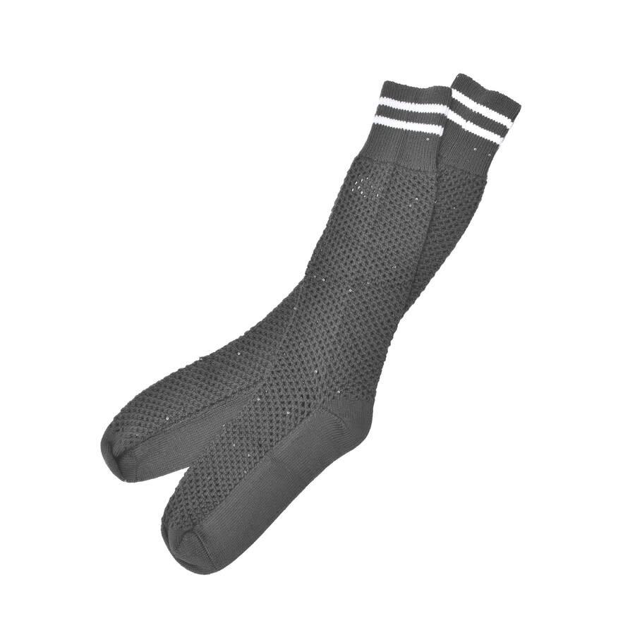 Brunello Cucinelli Lead Two-Tone Hand Knit Socks