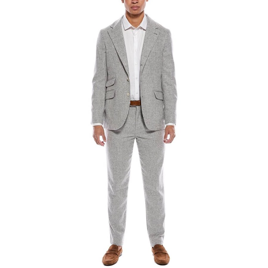 Brunello Cucinelli Pearl Wool Blend Three-Button Suit