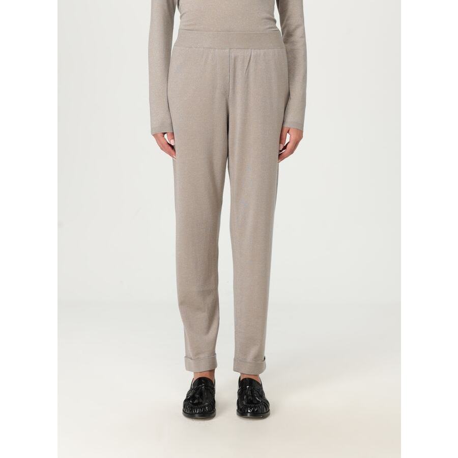 Brunello Cucinelli Women's Light Beige Knit Trousers, Size S