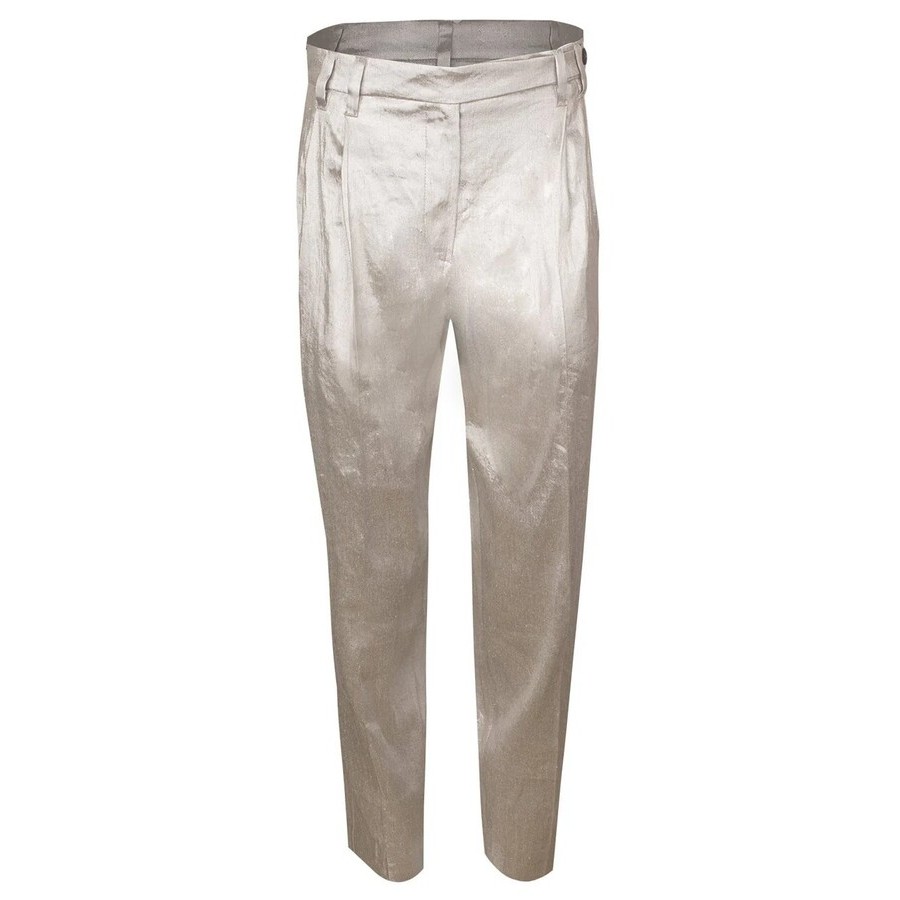 Brunello Cucinelli Wolight Beige Linen Trousers