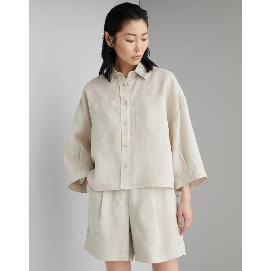 Brunello Cucinelli Natural Linen Oversized Shirt