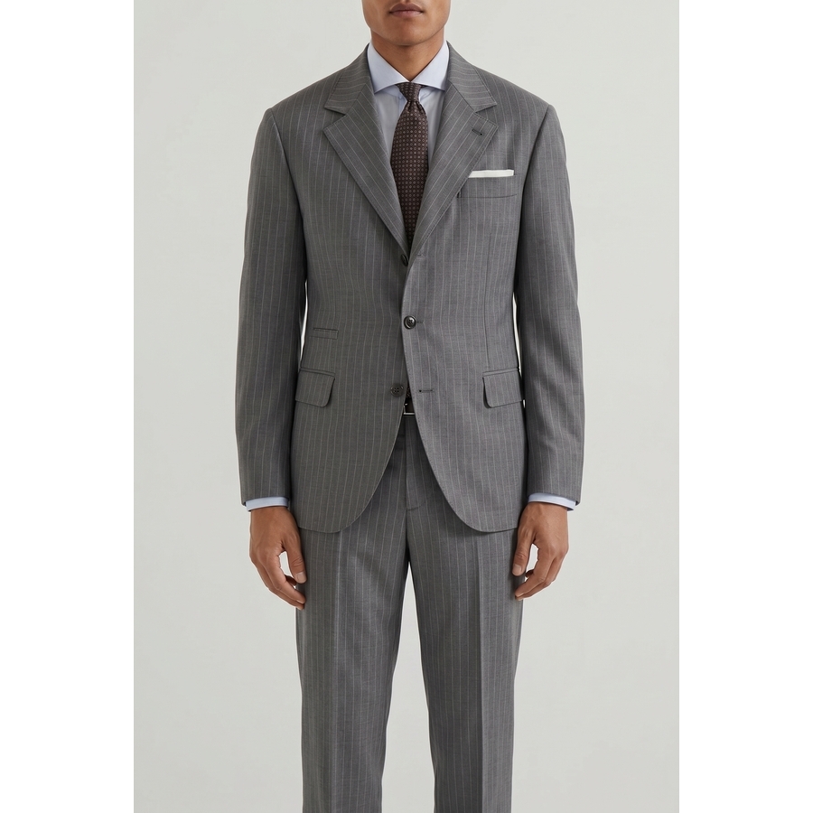 Brunello Cucinelli Medium Grey Wool Suit