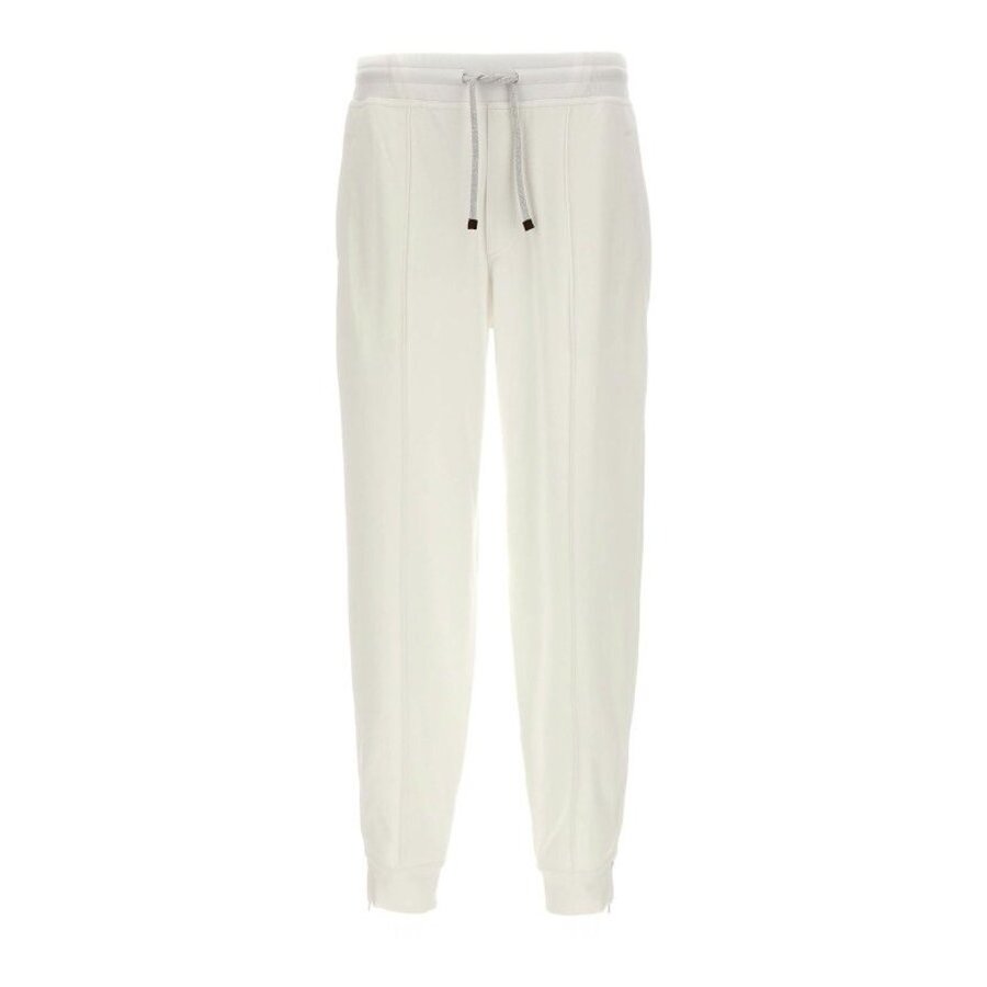 Brunello Cucinelli Off White Tailored Trousers With Drawstring