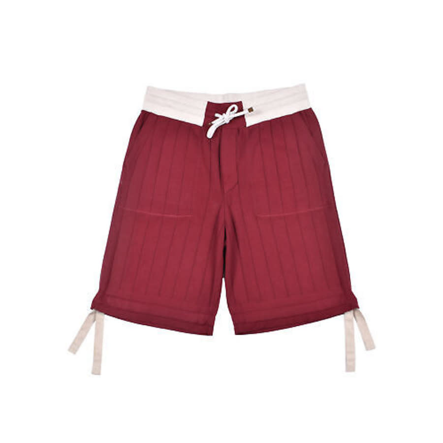 Brunello Cucinelli Ribbed Knit Bermuda Shorts — Burgundy