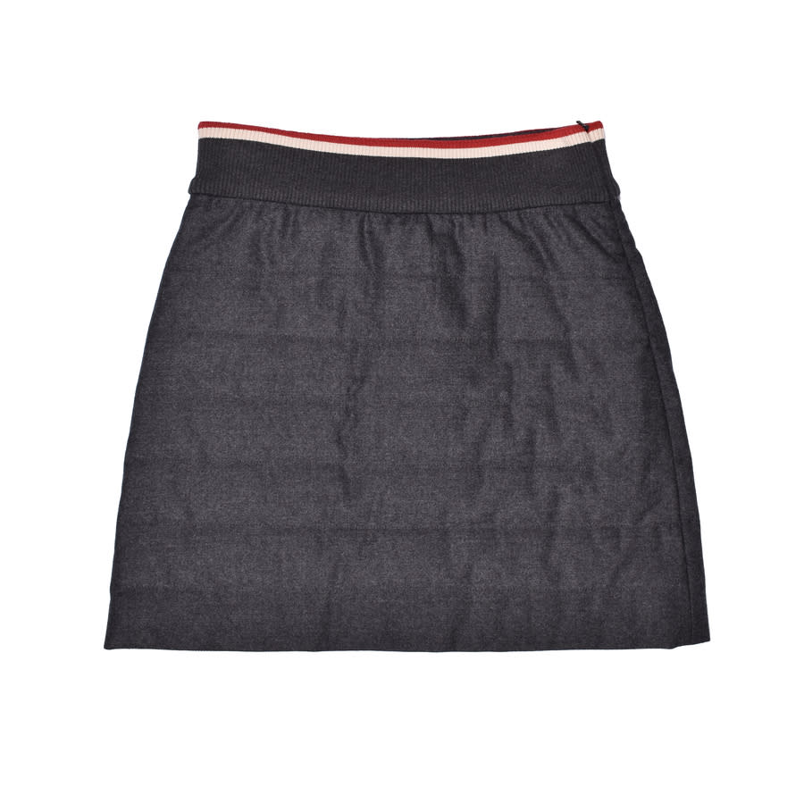 Brunello Cucinelli Dark Grey Cashmere Quilted Mini Skirt