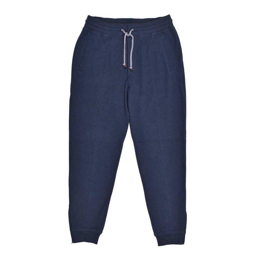Brunello Cucinelli Cotton-Blend Tapered Joggers — Blue