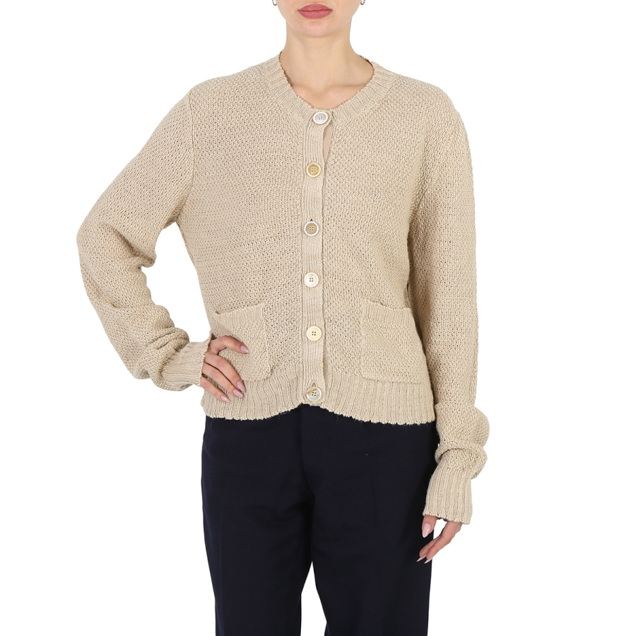 Maison Margiela Ladies Banana Knitted Long-Sleeve Cardigan