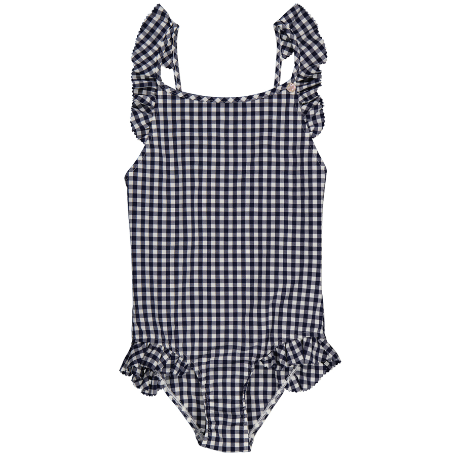 Bonpoint Girls Gingham Print Acapulco Swimsuit, Size 6Y
