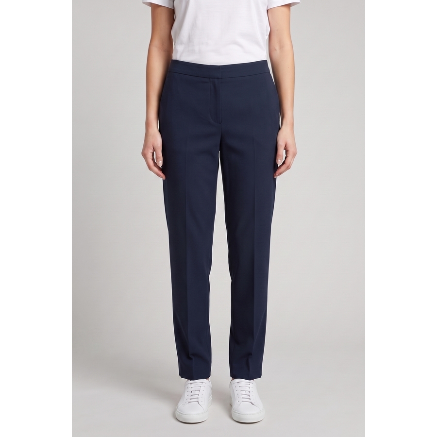 Brunello Cucinelli Women's Dark Blue Cotton Trousers