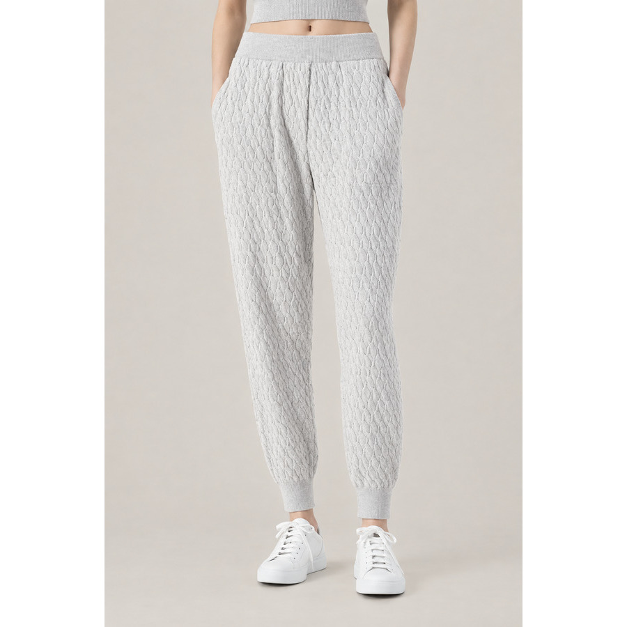 Brunello Cucinelli Women's Fog Wool Cable Knit Tapered Pants