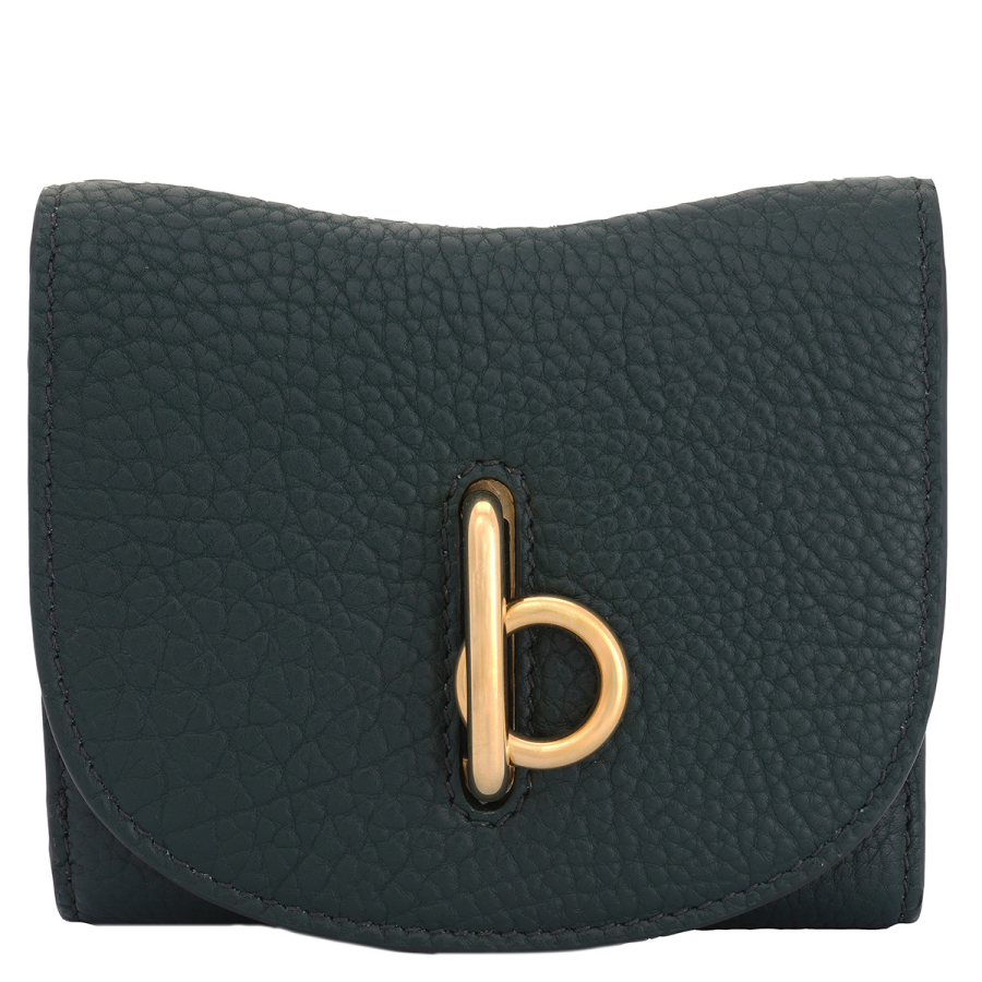 Burberry Rocking Horse Leather Compact Wallet In Vine