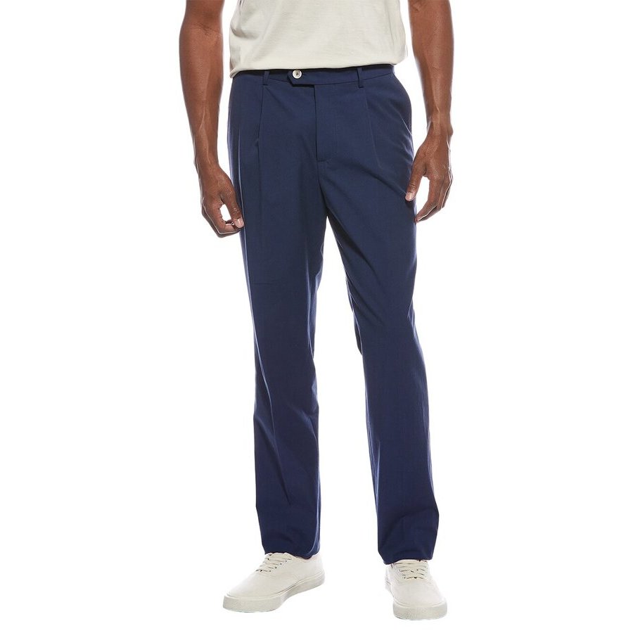 Brunello Cucinelli Mens Indigo Cotton Straight Leg Trousers