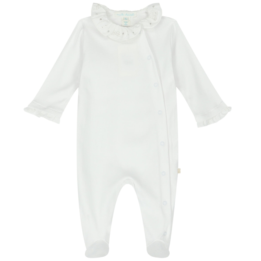 Marie-Chantal Ruffle-Neck Cotton Pajamas
