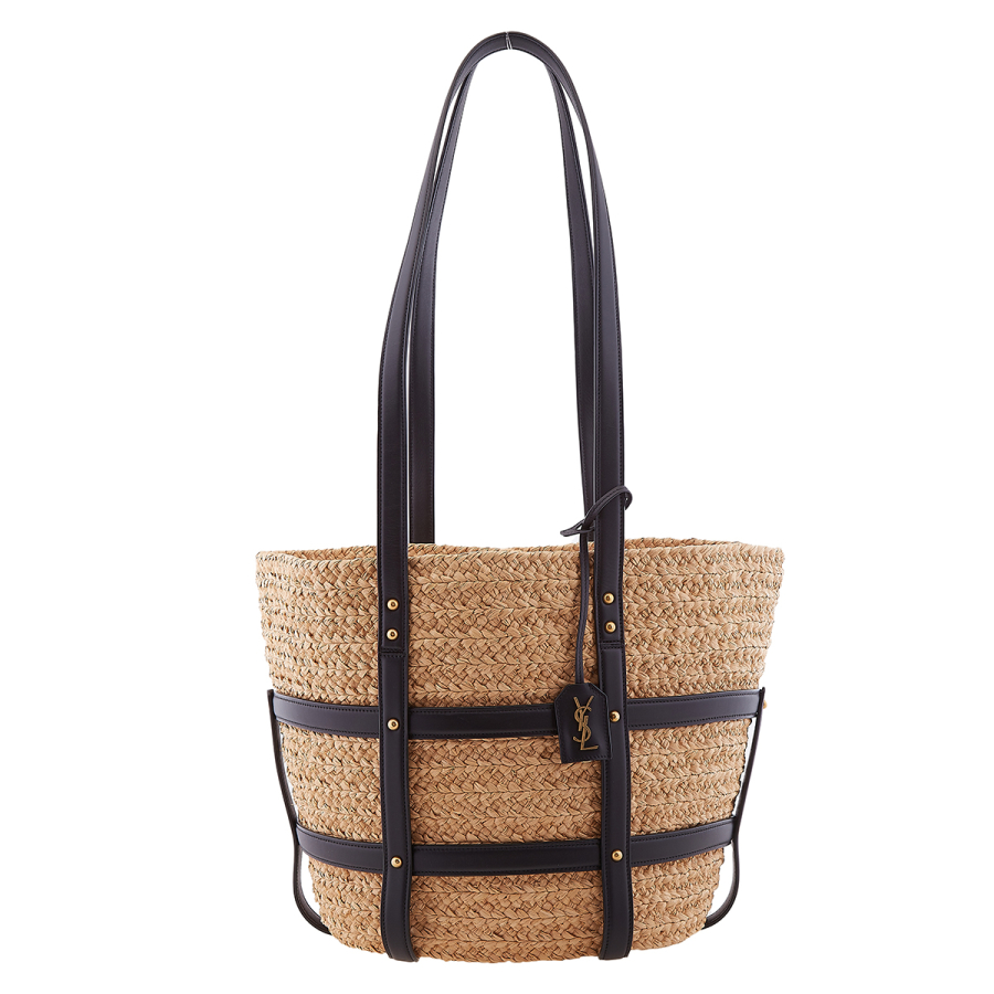 Saint Laurent Basket Medium Panier Raffia Bag