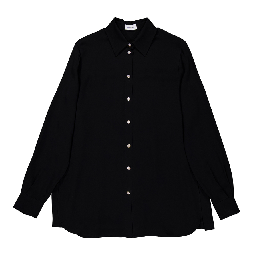 Ferragamo Mulberry Silk Georgette Shirt